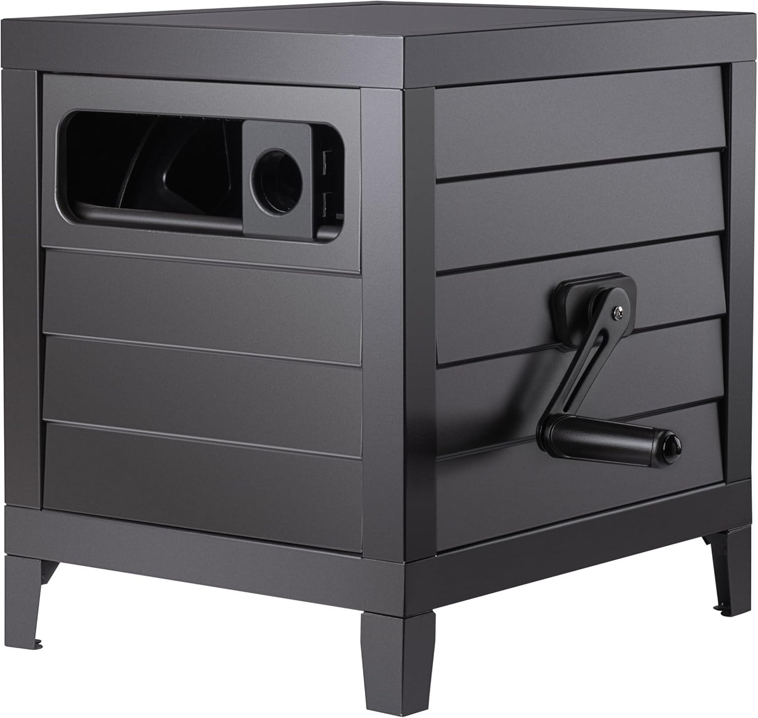 AQUAZILLA Metal Garden Hose Reel Deck Box - Durable Steel Storage Cabinet, 150ft Hose Capacity