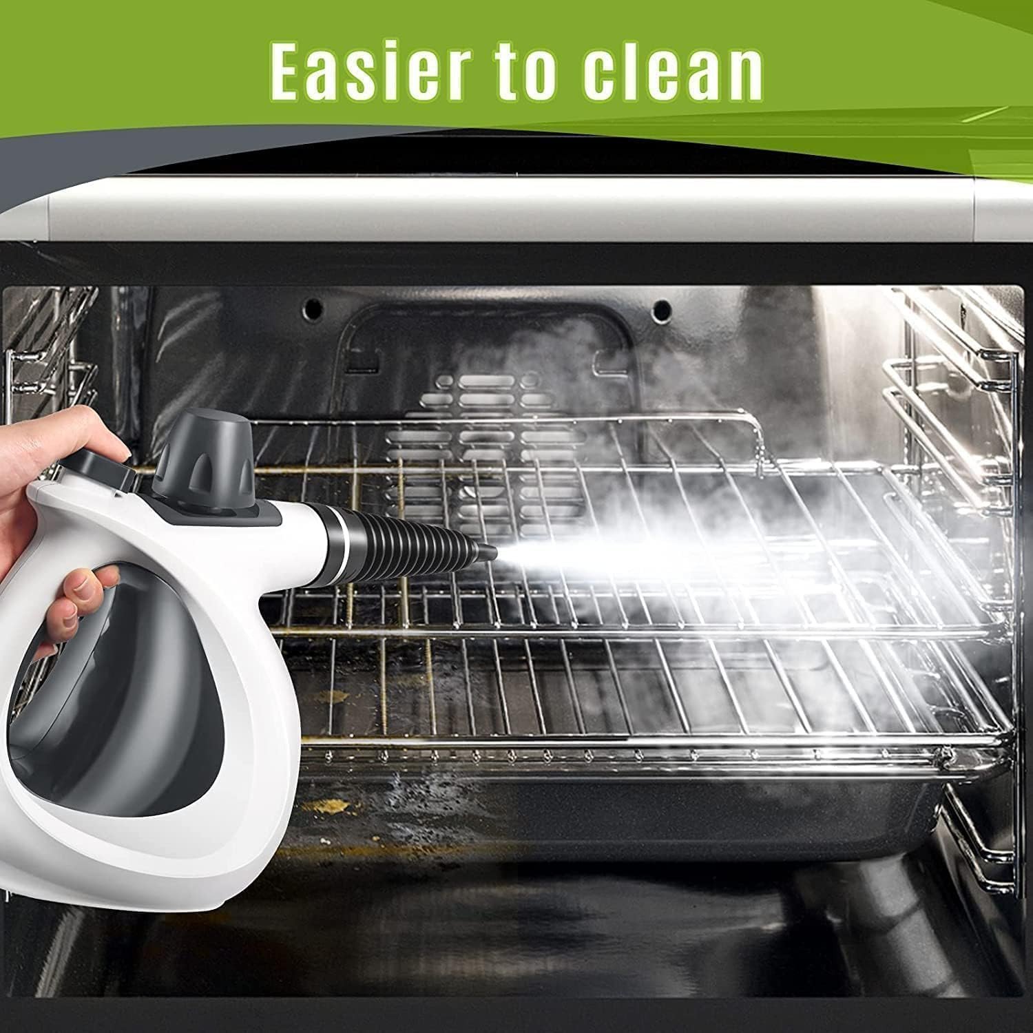Phueut Handheld Steam Cleaner: 12-Pc Multi-Surface Natural Steamer for Home & Car